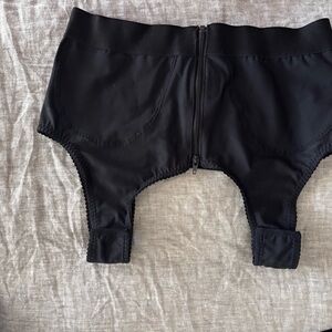 Black Zippered Shapewear Shorts